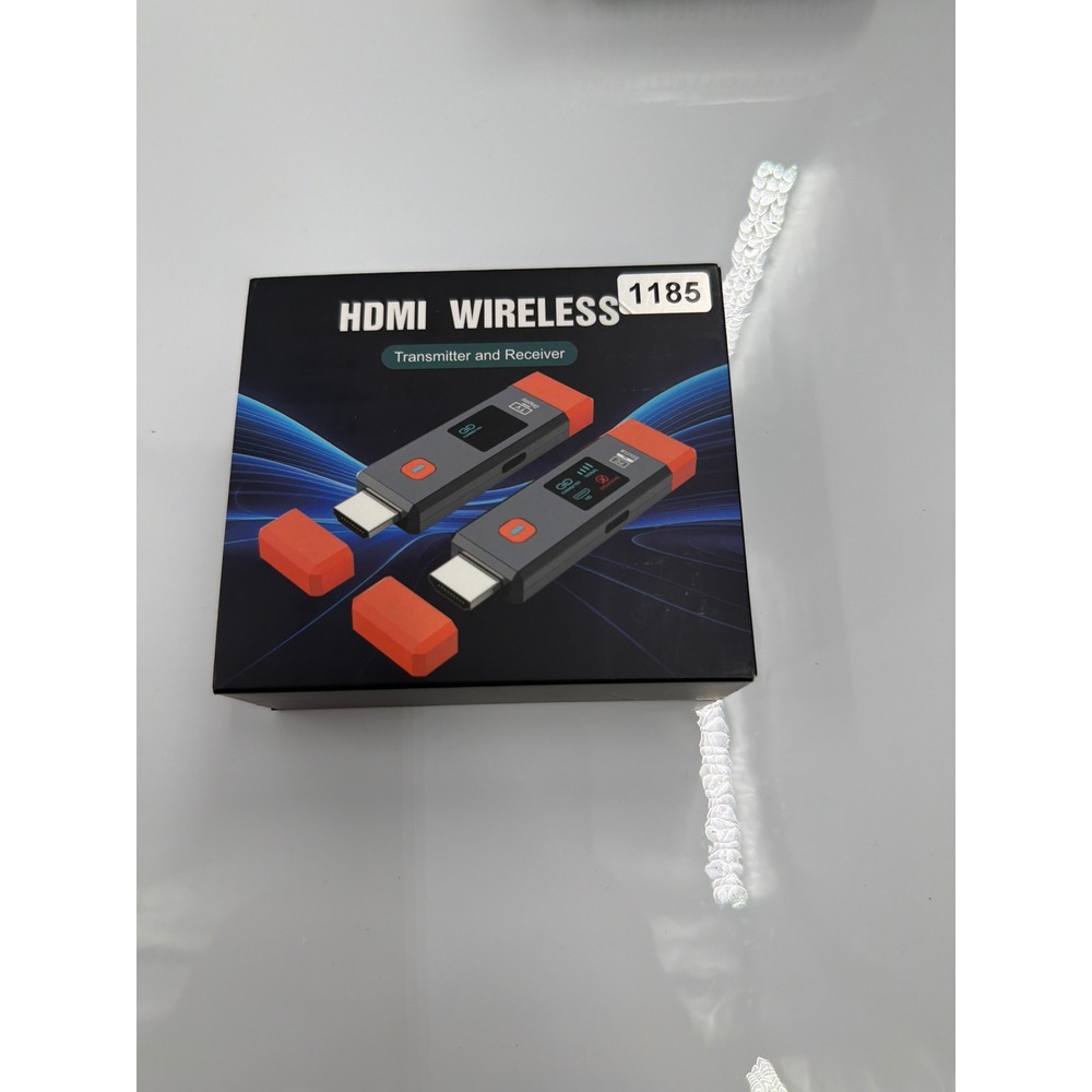 HDMI Wireless Transmitter and Receiver Kit with LED Display Grey Orange 1185